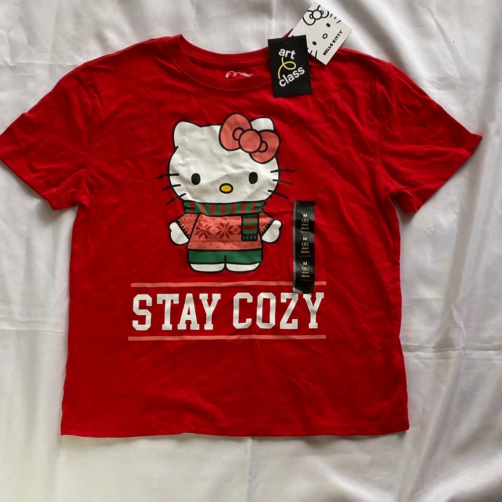 Hello Kitty Stay Cozy Red T-Shirt